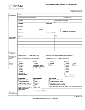 Finnish Upper Secondary Education Application Form