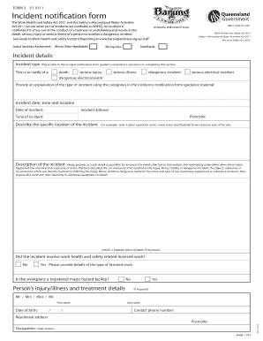 Work Health and Safety Incident Notification Form