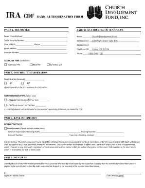 IRA Bank Authorization Form