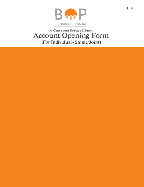 Bank of Punjab Account Opening Form