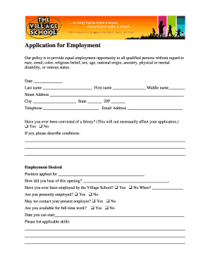 Employment Application Form