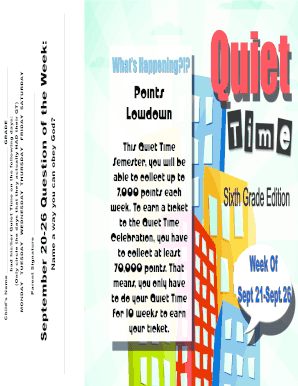 Quiet Time Preteens Weekly Form