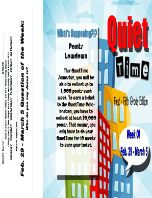 QuietTime Weekly Activity Form