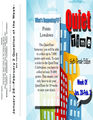 QuietTime Preteen Weekly Tracker