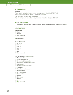 Websites and Portals Feedback Form