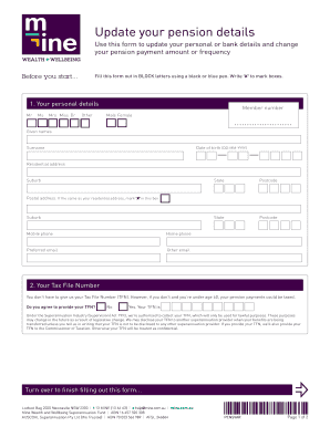 Pension Details Update Form