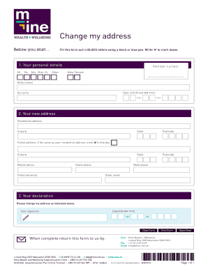 Change of Address Form
