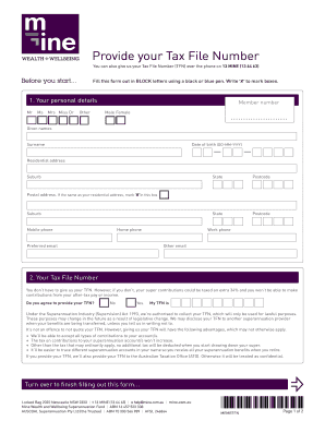 Tax File Number Declaration Form