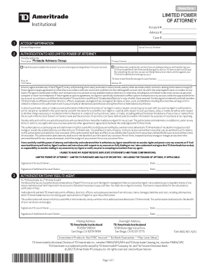 TD Ameritrade Limited Power of Attorney