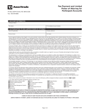 TD Ameritrade Limited Power of Attorney
