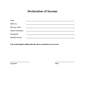 Declaration of Income