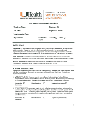 2016 Annual Performance Review Form