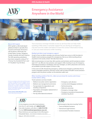 AXIS Accident & Health Travel Assistance