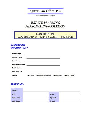 Estate Planning Client Information Form