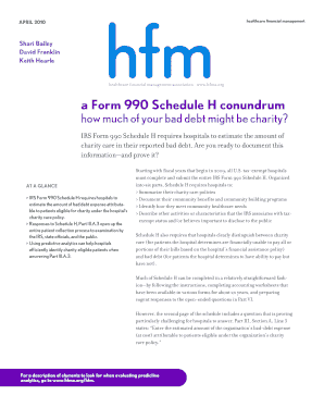 IRS Form 990 Schedule H