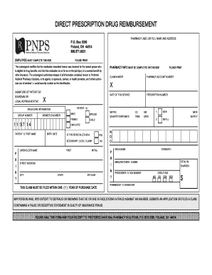 Direct Prescription Drug Reimbursement Form