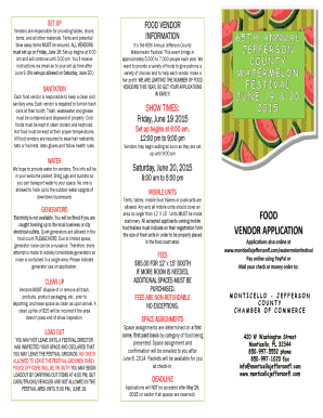 Jefferson County Watermelon Festival Food Vendor Application