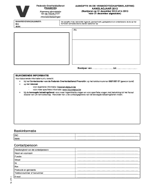 Federale Overheidsdienst AANGIFTE IN DE VENNOOTSCHAPSBELASTING