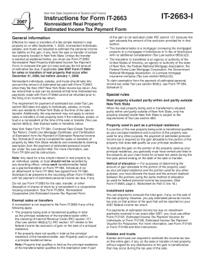 New York Nonresident Real Property Estimated Income Tax Form
