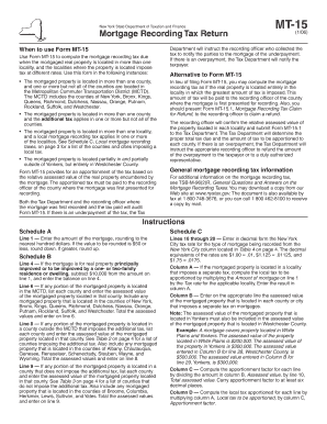 New York Mortgage Recording Tax Return