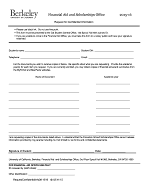 Request for Confidential Information