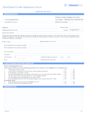 Adelaide Bank SmartSuite Credit Application Form