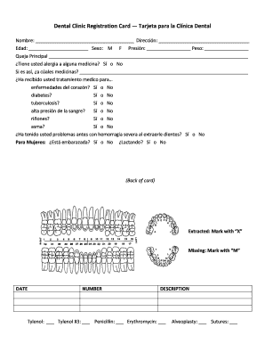 Tarjeta para la Clínica Dental