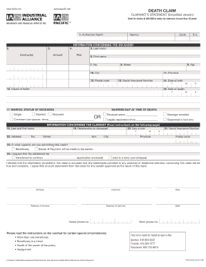 Death Claim Form