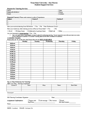 Request for Tutoring Services