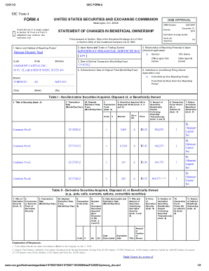 SEC Form 4 Statement of Changes in Beneficial Ownership