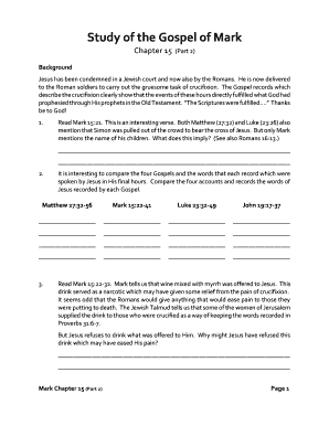 Study of the Gospel of Mark Chapter 15