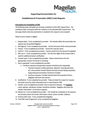 PSH Housing E&P Assistance Request Form