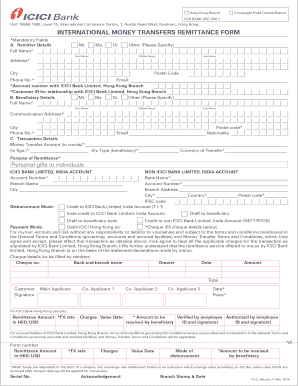 International Money Transfer Remittance Form