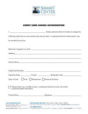 Credit Card Charge Authorization