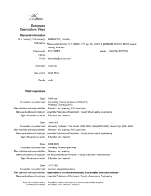 Europass Curriculum Vitae