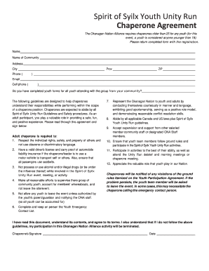 Spirit of Syilx Youth Unity Run Chaperone Agreement - Okanagan ... - syilx
