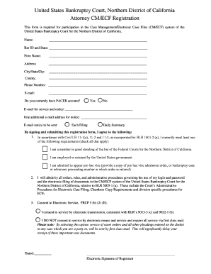 US Bankruptcy Court Attorney CM/ECF Registration