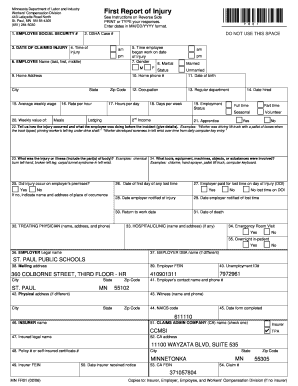 Minnesota Workers' Compensation First Report of Injury