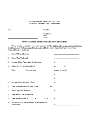 Supplemental Application for Compensation