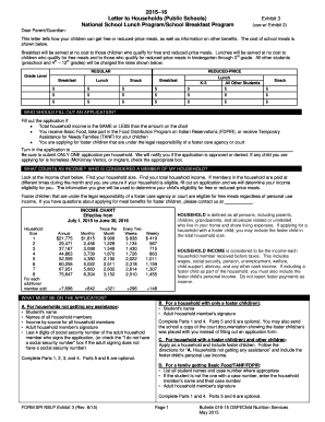 National School Lunch Program Application