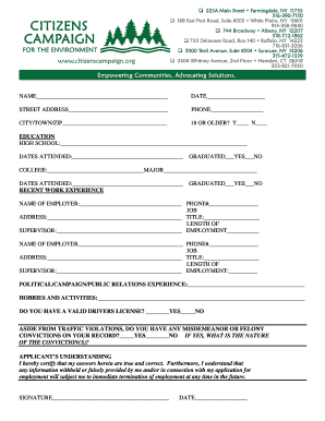 Employment Application Form