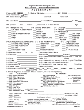 MAT Services Assessment Form