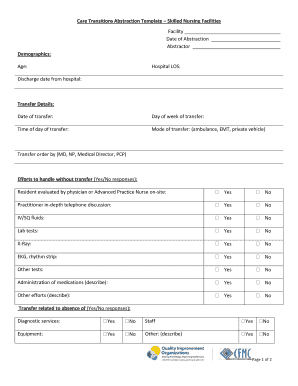 Care Transitions Abstraction Template