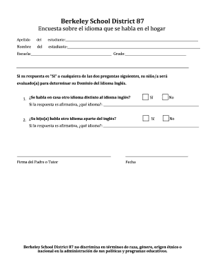 Encuesta sobre el idioma que se habla en el hogar