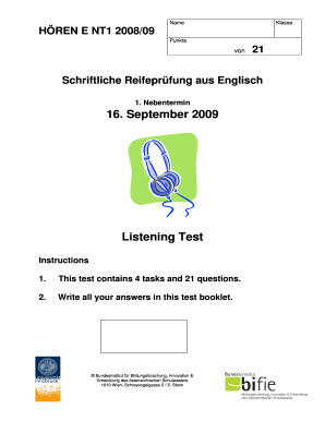 Austrian English Listening Exam 2008/09