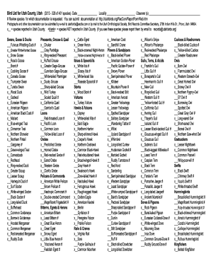 Utah County Bird List