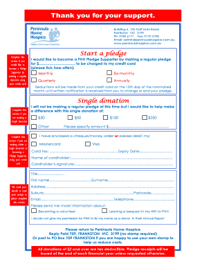 Peninsula Home Hospice Donation Form