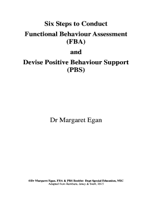 Functional Behaviour Assessment and Positive Behaviour Support Form