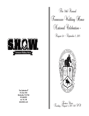 Tennessee Walking Horse National Celebration Entry Form