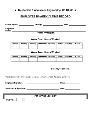 Bi Weekly Timesheet - Mechanical and Aerospace Engineering - UC ... - mae ucdavis